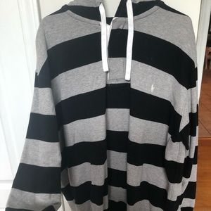 Polo gray and black striped sweatshirt